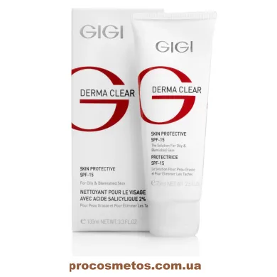 Захисний крем для обличчя SPF-15 - GIGI DERMA CLEAR Skin Protective SPF-15 7220 ProCosmetos