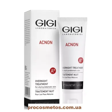 Нічний крем для жирної та проблемної шкіри - Gigi Acnon Overnight Treatment 102907 ProCosmetos