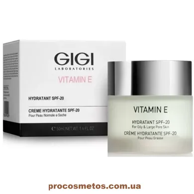 Зволожувач для жирної шкіри SPF-20 - GIGI Vitamin E Moisturizer for Oily Skin SPF20 7144 ProCosmetos
